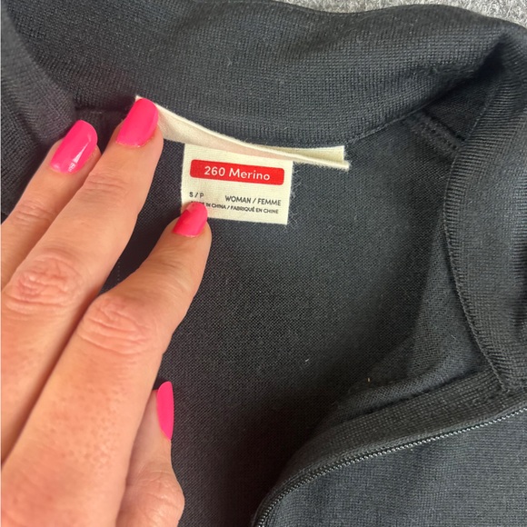 ICEBREAKER Women’s Black Granary 260 Merino Wool Long Sleeve 1/4 Zip Dress Small - Picture 12 of 13